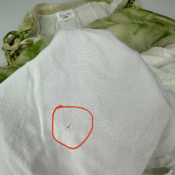 Line & Dot Women's Green Chiffon Tiered Square Neck Luxury Palm Maxi Dress L/C37 - Picture 9 of 16